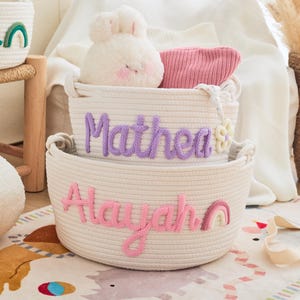 Custom Crochet Baby Basket, Personalized Nursery Storage Bin, Handmade Baby Gift Basket, Newborn Organizer, Soft Cotton Crochet Basket