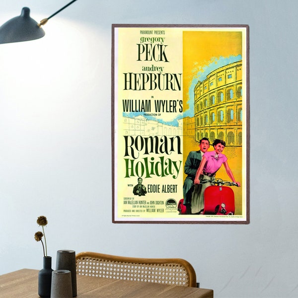 Roman Holiday movie posters/classic hit movie posters-Poster is printed on Canvas