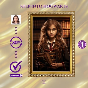 Custom Personalized Wizard Portrait from Photo, Custom Little Wizard Portrait, Custom Magician Portrait from Photo