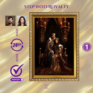 Custom Couple Portrait from Photo, Custom Renaissance Couple Portrait, Custom Family Portrait, Imperial Portrait, Birthday Gift, Unique Gift
