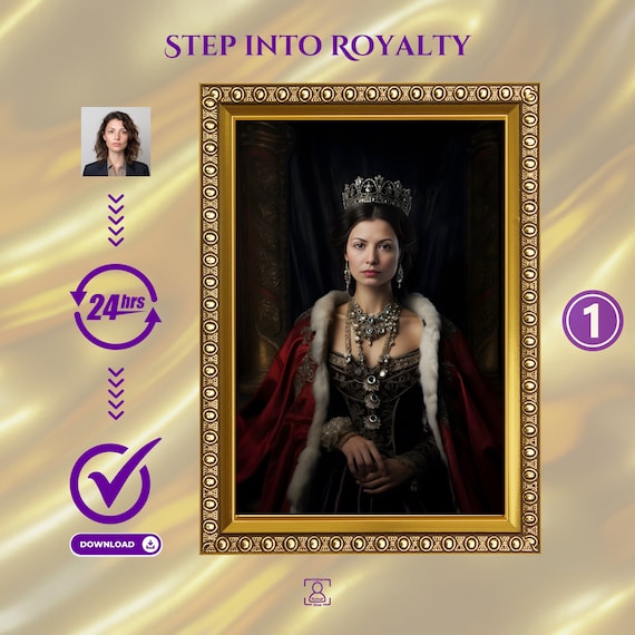 Custom Renaissance Royal Portrait: Personalized Empress Gift (Digital Download)