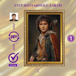 Custom Fantasy Style Man Portrait from Photo, Middle-Earth Style Man Portrait, Custom Traveler Portrait, Unique Personalized Gift for Him