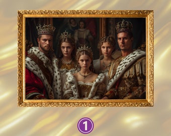 Custom Renaissance Family Portrait: Unique Royal Gift (Digital Download)
