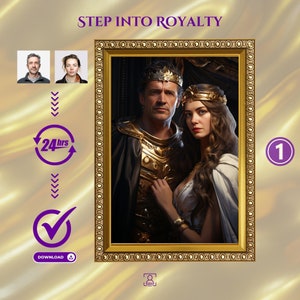 Custom Royal Couple Portrait from Photo, Renaissance Portrait, Medieval Portrait, Custom Couple Portrait, Unique Anniversary & Birthday Gift