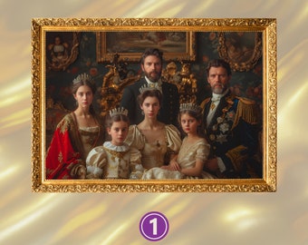 Custom Royal Family Portrait: Personalized Memorial Gift (Digital Download)