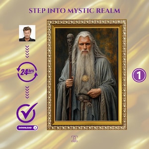 Custom Mystic Sage Portrait: Fantasy Man Art from Photo (Digital Download)
