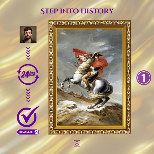 Custom Historical "Emperor Napoleon" Renaissance Portrait from Photo as a Unique Gift