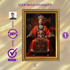 Custom Chinese Emperor Portrait from Photo, Chinese Dynasty Portrait, Historical Portrait, Dynasty Portrait, Birthday Gift