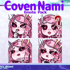 Coven Nami Emotes Pack / League of Legends Emotes / Cute Chibi Emotes / Nami Emotes / Discord Twitch Ready to Use Emotes