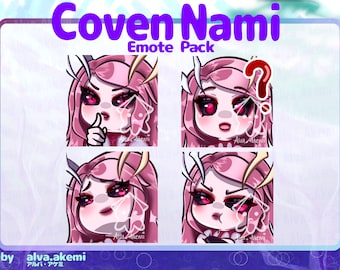Coven Nami Emotes Pack / League of Legends Emotes / Cute Chibi Emotes / Nami Emotes / Discord Twitch Ready to Use Emotes