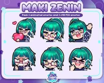 Maki JJK Emote Pack | Animated and Still Emote Bundle | Jujutsu Kaisen Anime | JJK | School Girl | Twitch P2U Emotes