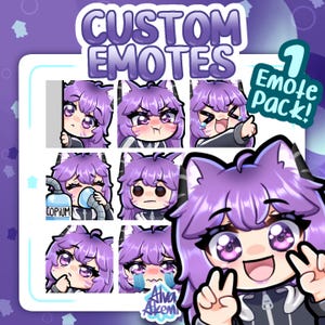 CUSTOM Emote und Badges im Chibi Stil für Twitch, Youtube und Discord I Emote Auftragsarbeit | 1 Emote Pack I Twitch Grafik |
