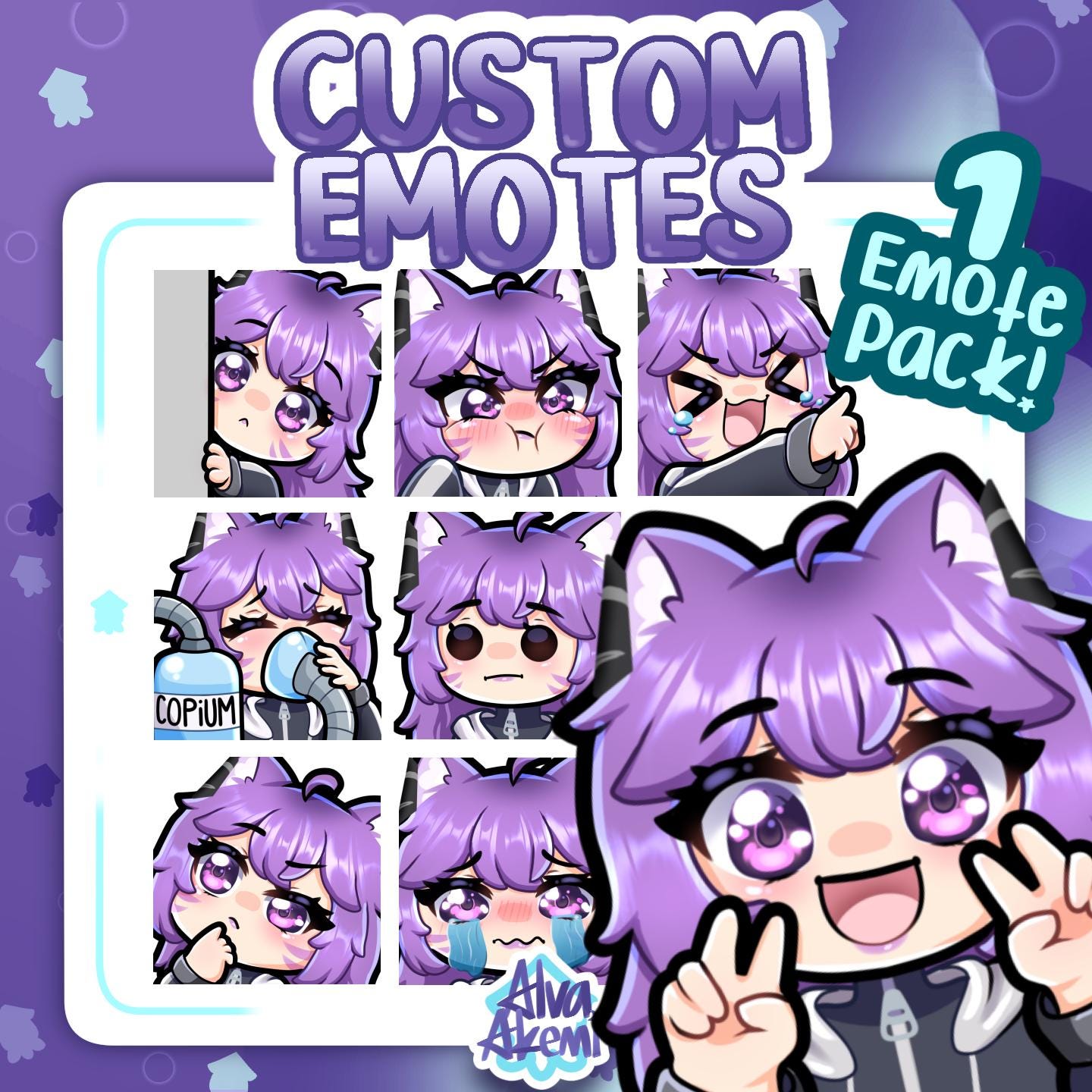 CUSTOM Emote and Badges in Chibi style for Twitch, Youtube and Discord I Emote Commission | 1 emote Pack I Twitch Graphic |