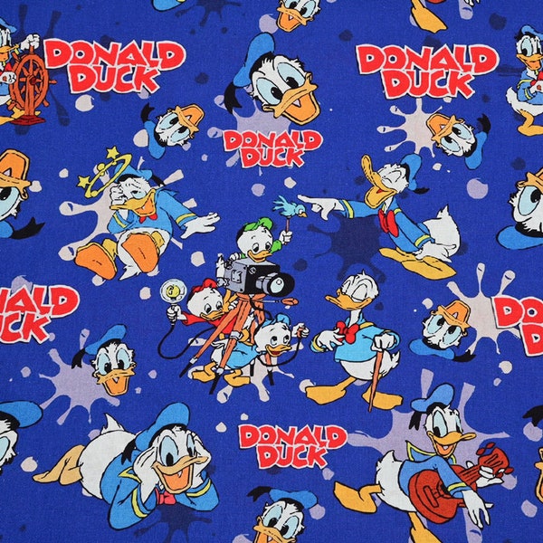 Disney Donald Duck Fabric Pure Cotton Cartoon Cotton Fabric By The 45 CM