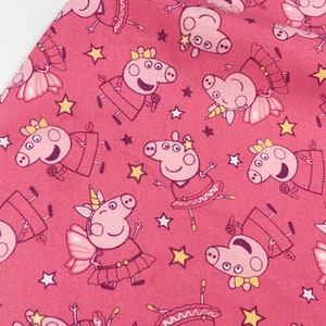Peppa Pig Fabric, Nickelodeon Peppa Pig Fabric Pure Cotton Cartoon Cotton Fabric By The Half Meter