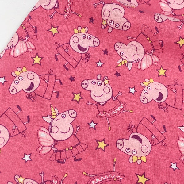 Tissu Peppa Pig, Nickelodeon Peppa Pig Tissu Pur Coton Dessin Animé Tissu De Coton Par Le Demi-Mètre