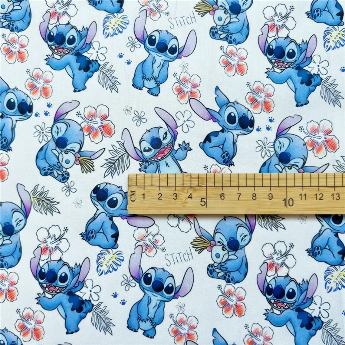 Stitch and Angel Fabric Blue Koala Fabric Pure Cotton Cartoon Cotton Fabric by the 45 CM Etsy