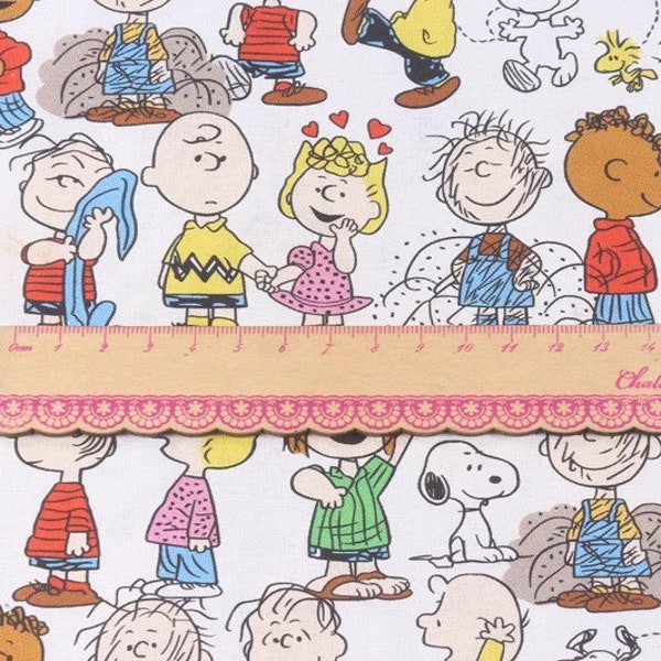 Peanuts Comics Snoopy Fabric WOODSTOCK Charlie Brown Fabric Pure Cotton Cartoon Cotton Fabric By The 45CM