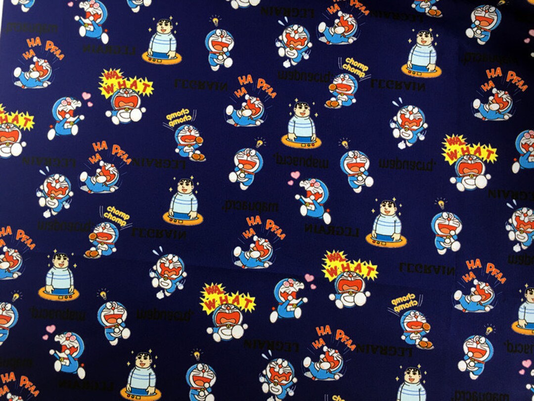 Doraemon Fabric Pokonyan Cat Fabric Pure Cotton Cartoon Cotton Fabric