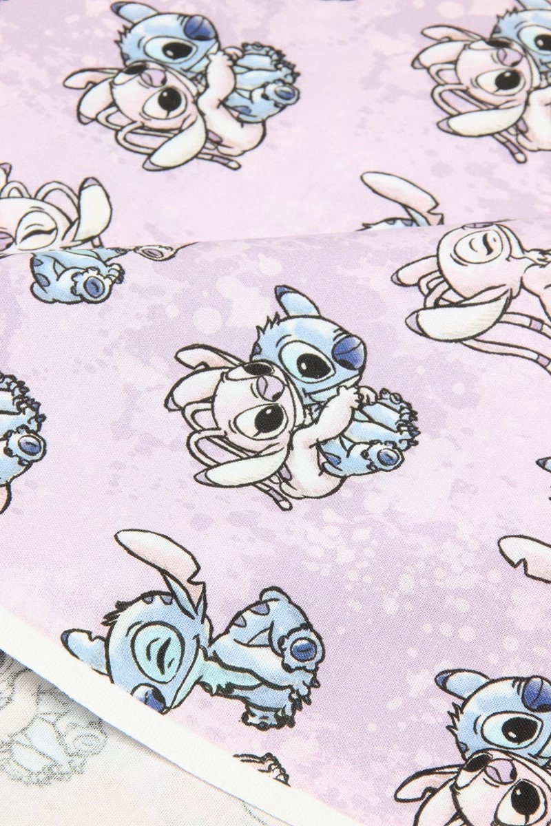 Stitch and Angel Fabric Blue Koala Fabric Pure Cotton Cartoon Etsy