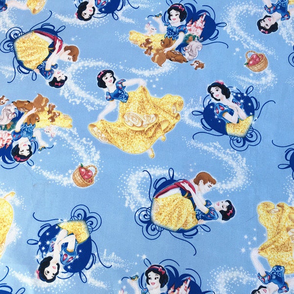 Tissu Disney Blanche-Neige Princesse Tissu Pur Coton Dessin Animé Tissu En Coton Au Demi-Mètre