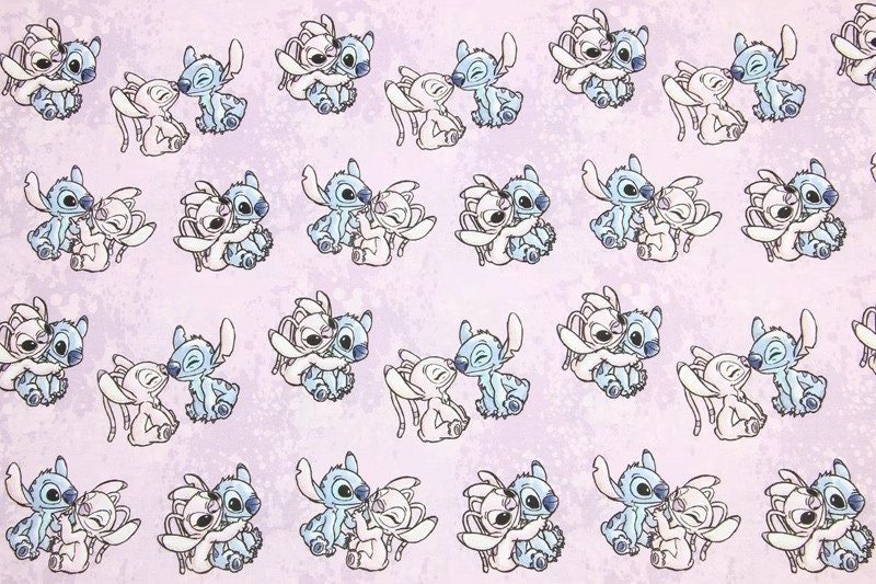 Stitch and Angel Fabric Blue Koala Fabric Pure Cotton Cartoon Cotton ...