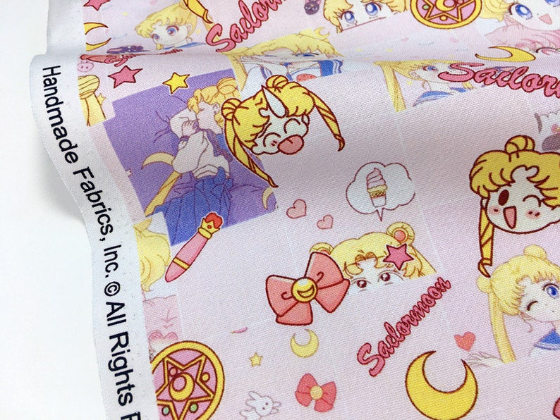 Sailor Moon Fabric Usagi Tsukino Fabric Japanese Anime Fabric Animation