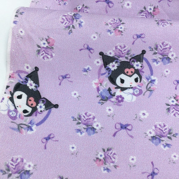 Sanrio Kuromi Tissu Japonais Anime Tissu Animation Tissu Pur Coton Dessin Animé Coton Tissu Au Demi-Mètre