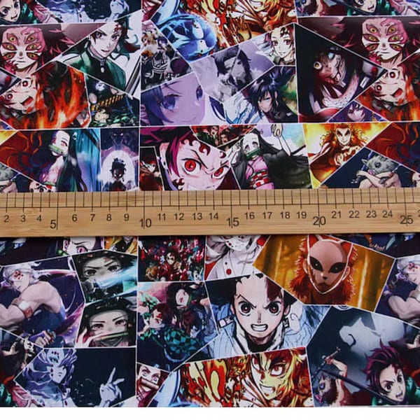 Japanese Anime Fabric Animation Fabric Pure Cotton Cartoon Cotton Fabric By The Half Meter