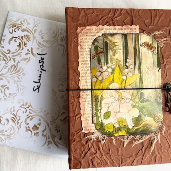 JunkJournal Wurzelkinder und Natur Handgemachtest einzel Stück / Unikat / Junk journal / Scrapbook / Olfers