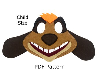 Meerkat maskerpatroon, kindermaat, kostuummasker, naaipatroon, digitaal bestand, Halloween, theater, boekendag, aankleden, hoofdtooi, ambacht