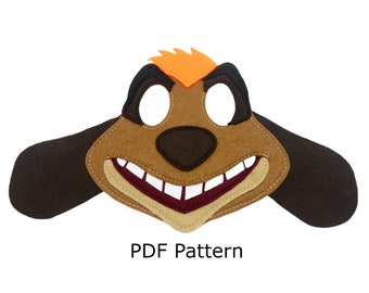 Patroon Meerkat kostuummasker naaipatroon, digitaal bestand, volwassen grootte, Halloween, theater, boekendag, aankleden, hoofdtooi