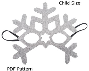 Sneeuwvlok kostuummasker naaien / geen naaipatroon, Kerststalpatroon, kindermaat, papierambacht, afdrukbare sjabloon, feestjurk