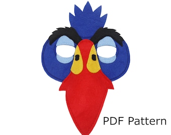 Patroon Bird Hornbill kostuummasker naaipatroon, digitaal bestand, volwassen grootte, Halloween, theater, cosplay, aankleden, feest, downloadpatroon