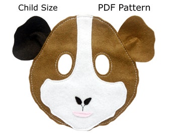 Patroon cavia kostuummasker, boekdag kindergrootte, naaien patroon / papier ambachtelijke / afdrukbare sjabloon / feest aankleden Halloween, ambacht