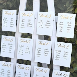 Hochzeit Sitzplankarten | Sitzplan | Tischkarten | Kalligrafie | Plotter |