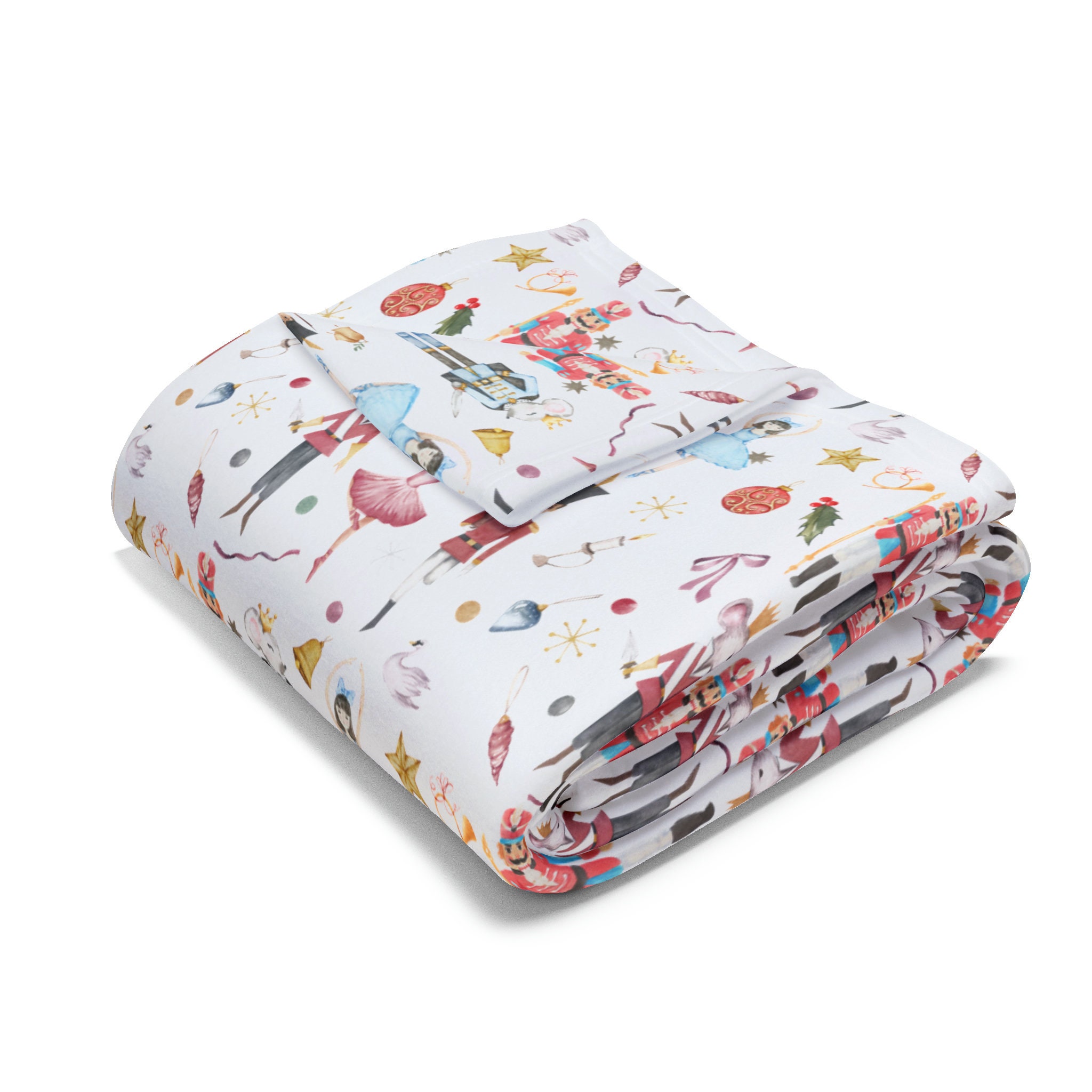 Nutcrackers Arctic Fleece Blanket, Holiday Home Decor, Baby Christmas