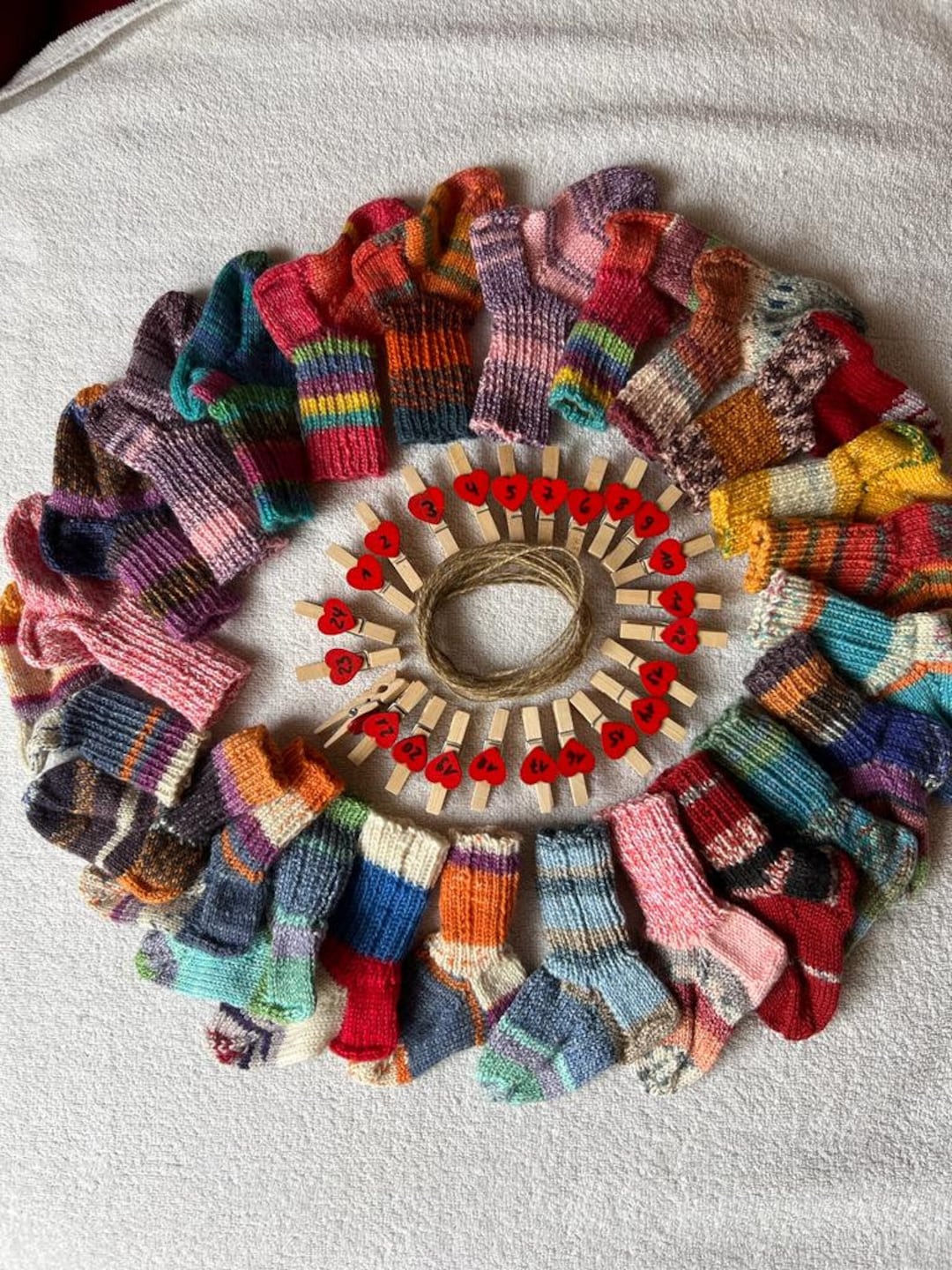 Sock Advent Calendar to Fill Advent Calendar Made of 24 Etsy Sock Advent Calendar to Fill Advent Calendar Made of 24 Etsy