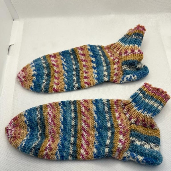 1 Paar selbstgestrickte / handgestrickte Gedifra Sneaker Socken Color Größe 36/37 Socken / selbstgestrickte Kinder Strümpfe Socken