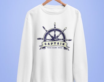 Captain Name Custom Sweatshirt, Personalized Heavy Blend