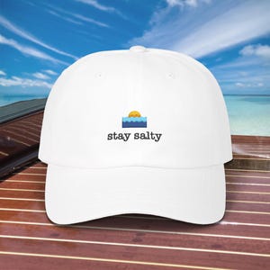 Stay salty quote Embroidery Hat, Embroidery Hat for Sailors , Sailors Cap, Captain Cap, Sailing Themed Cap, 8 Different Colors, Boat Hat