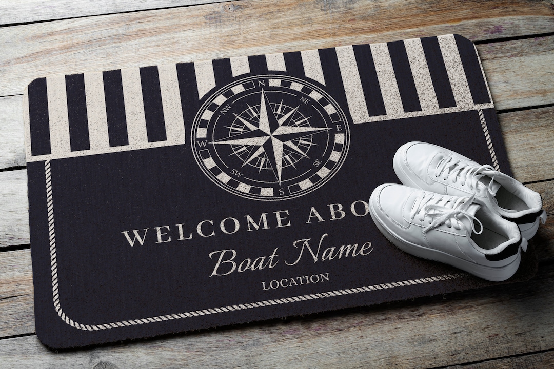 Personalized and Custom Luxury Design Boat Rug, Boat Mat, Nautical Custom Rug, Gift for Boat
