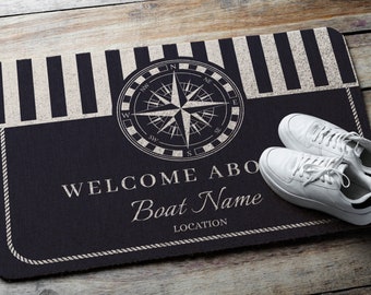 Personalized and Custom Luxury Design Boat Rug, Boat Mat, Nautical Custom Rug, Gift for Boat Owner, 24" × 36"