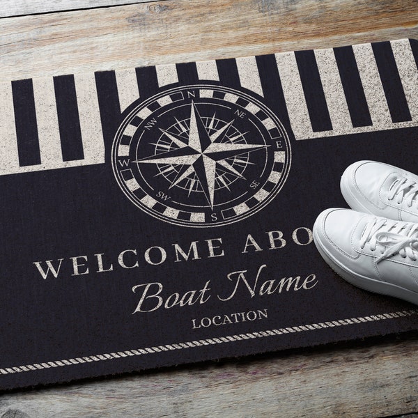 Personalized and Custom Luxury Design Boat Rug, Boat Mat, Nautical Custom Rug, Gift for Boat Owner, 24" × 36"