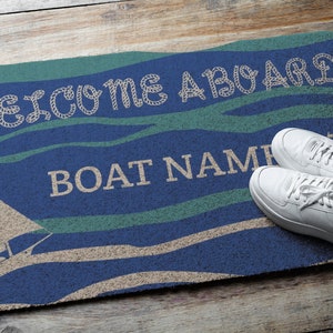 Personalized and Custom Outdoor Boat Rug, Anchor Rug, Nautical Custom Rug, Gift for Boat Owner, 24&quot; × 36&quot;