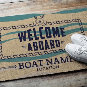 Personalized and Custom Boat Rug, Anchor Rug, Nautical Outdoor Custom Rug, Gift for Boat Owner, 24" × 36"