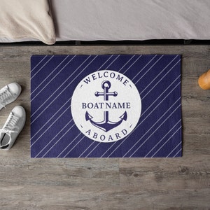 Custom Crossy Design Boat Rug, Boat Mat, Nautical Custom Rug, Gift for Boat Owner, 24" × 36"