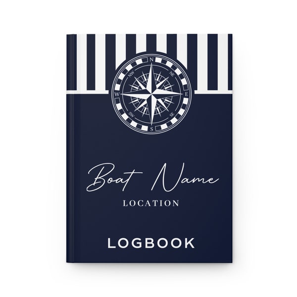 Benutzerdefiniertes Bootsnamen-Logbuch, benutzerdefiniertes Luxus-Logbuch für Segelboot, benutzerdefiniertes Bootsjournal, personalisiertes Segeltagebuch, Kapitänslogbuch