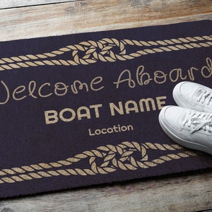 Personalized and Custom Outdoor Boat Rug, Rope Rug, Nautical Custom Rug, Gift for Boat Owner, 24" × 36"