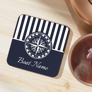 Designed Boat Luxury Back Coaster, Hardboard Back Coaster For Boat, Personalized Cork-Back Coaster, Coaster Gift for Boat